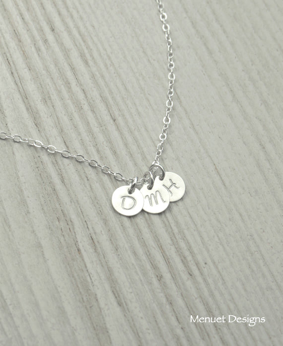 Mariage - 20%OFF - Personalized Jewelry, Three Disc Necklace, Gift for Best Friends Sisters,Friendship Gift,1~5 Discs, Bridal Shower,Tiny Disc,For Her