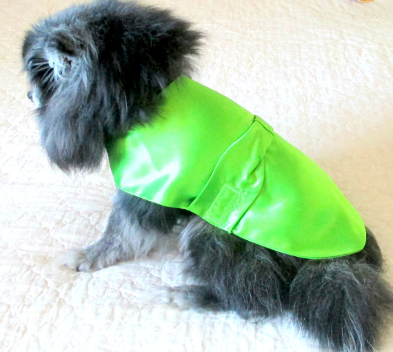 زفاف - Lime Small Dog Formal Wear Party Dress Made to Order Satin Bridesmaid's/Formal with Bow - Yorkie Chihuahua