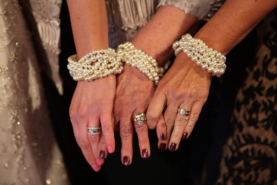 Hochzeit - Custom order bracelet braided twisted chunky statement pearl bracelet