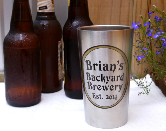 Wedding - Stainless Steel Beer Tumbler, Personalized Groomsmen Gift - Insulated Beer Cup for Deck, Patio, Bar & Grill, Pool, BBQ - Eco-friendly