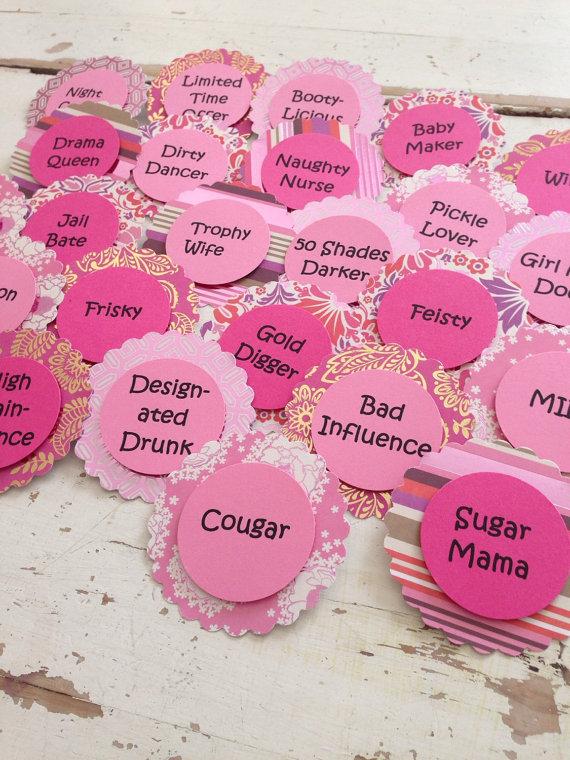 Hochzeit - Bachelorette Party Brooch Pins. Nick Name Tags. Bride to be. Mommy to be. Birthday. Team.