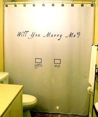 Wedding - Marriage Proposal Shower Curtain Will You Marry Me Love Propose Romantic Engagement Love Wedding Romance Valentine's Day Bathroom Decor Bath