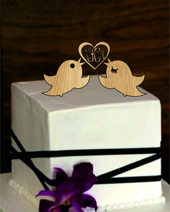 Wedding - rustic wedding cake topper, silhouette wedding cake topper, personalize wedding cake topper, bride and groom, monogram cake topper,