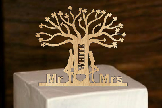 Hochzeit - Rustic Wedding Cake Topper, Personalized cake topper, Tree of life wedding cake topper, Monogram Cake Topper, Bride and Groom, mr and mrs