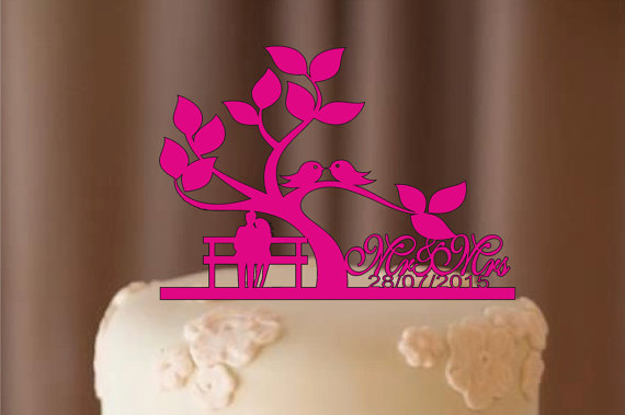 Hochzeit - personalize wedding cake topper - bride and groom - silhouette wedding cake topper , cake topper , monogram cake topper - rustic cake topper