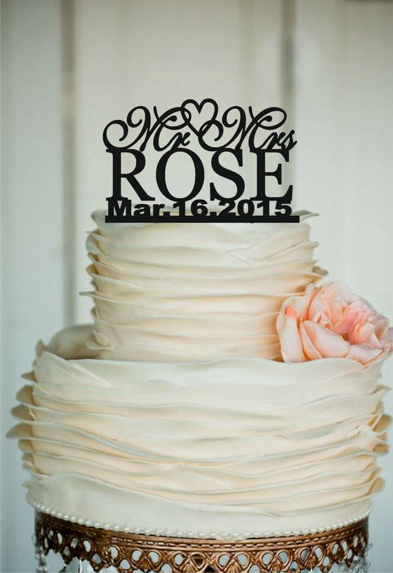 Mariage - personalize wedding cake topper - bride and groom - silhouette wedding cake topper , cake topper , monogram cake topper - rustic cake topper