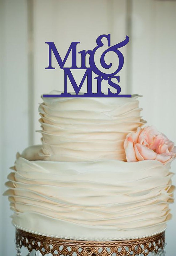Mariage - Wedding Cake Topper -Monogram Cake Topper - Mr and Mrs - Cake Decor - Bride and Groom -rustic wedding cake topper - silhouette cake topper