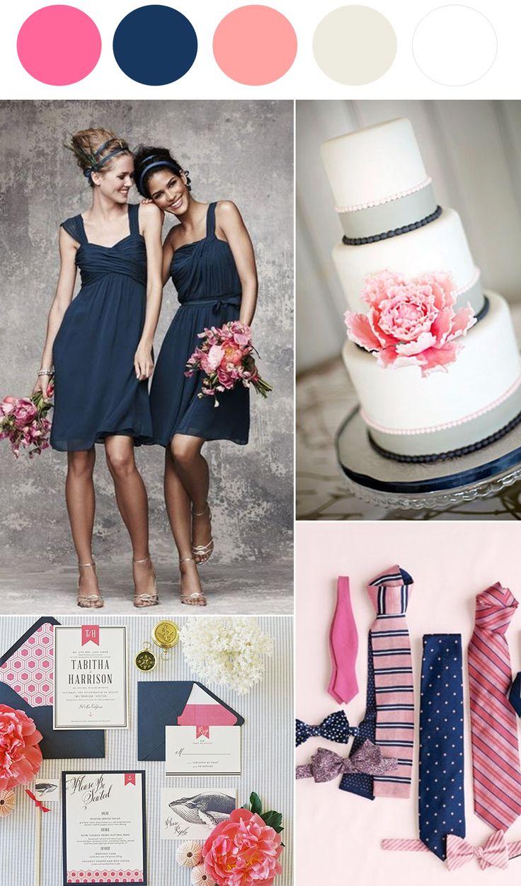 Hochzeit - Now Trending: Navy Blue And Pink