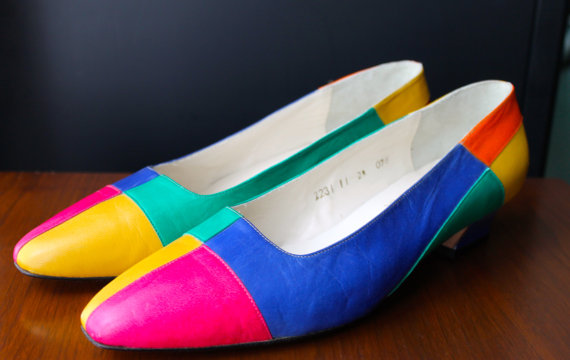 Wedding - Vintage Leather Shoes Mother of the Bride Shoes Wedding Shoes Orange Pink Purple Yellow Green Pumps Italian Leather Shoes Women's Footwear