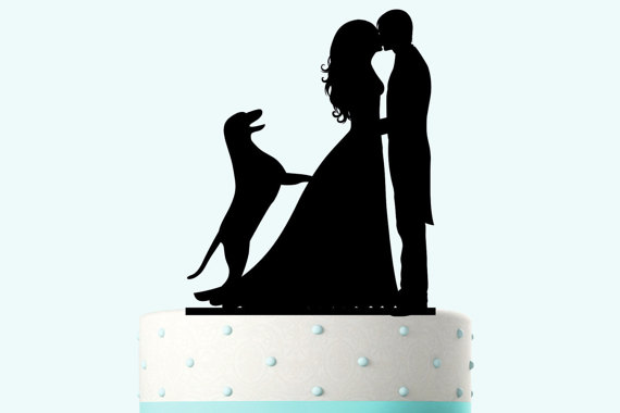 زفاف - Wedding Cake Topper Silhouette Groom and Bride, Acrylic Cake Topper
