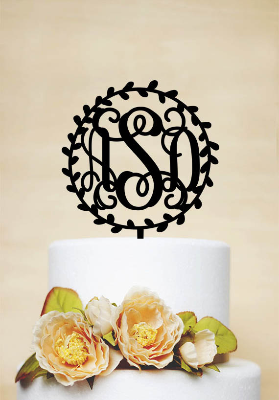 Mariage - Monogram Cake Topper, Unique Cake Topper, 6" Initials Cake Topper,Wedding Cake Topper, Personalized Cake Topper,Birthday Cake Topper-I005