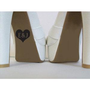 Hochzeit - Wedding Initials Heart Wedding Shoe Decal Sticker