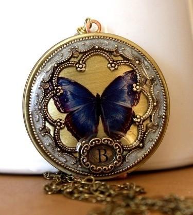 Свадьба - Wedding Jewelry Bridal Necklace Memorial Necklace Remembrance Necklace Gift For Her Women's Locket Butterfly Locket Bridesmaid Gift