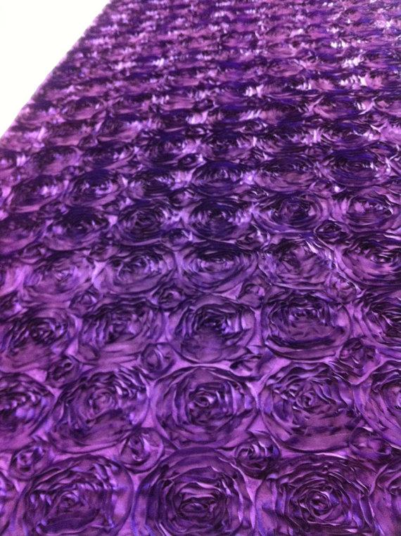 Wedding - Custom Made Purple Tafetta  Rosette Aisle Runner 25 Feet Long