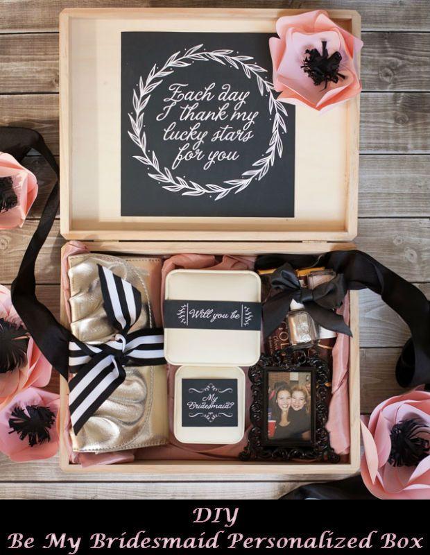 Mariage - DIY Be My Bridesmaid Personalized Box
