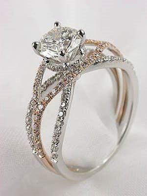 زفاف - Spiral Band Diamond Engagement Ring