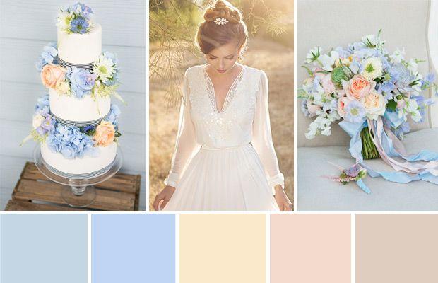 Hochzeit - A Pretty Palette For A Blue And Peach Wedding