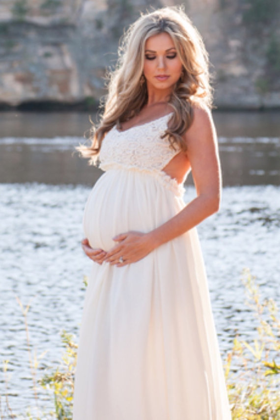 Hochzeit - Maternity dress, wedding dress, special occasion dress, photo prop, baby shower