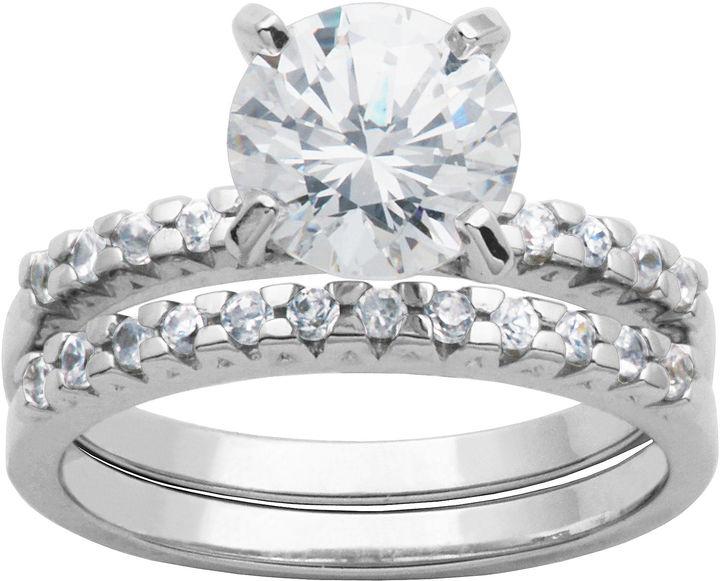 Wedding - FINE JEWELRY DiamonArt Cubic Zirconia Sterling Silver Bridal Ring Set