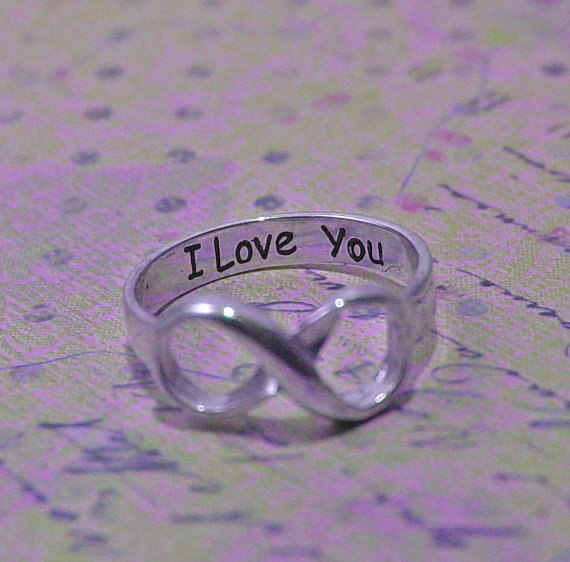 زفاف - Infinity ring, infinity rings, sterling silver ring,  engraved ring, engraved jewelry, I love you ring, size 6.5, 6.75 and 7, wedding ring