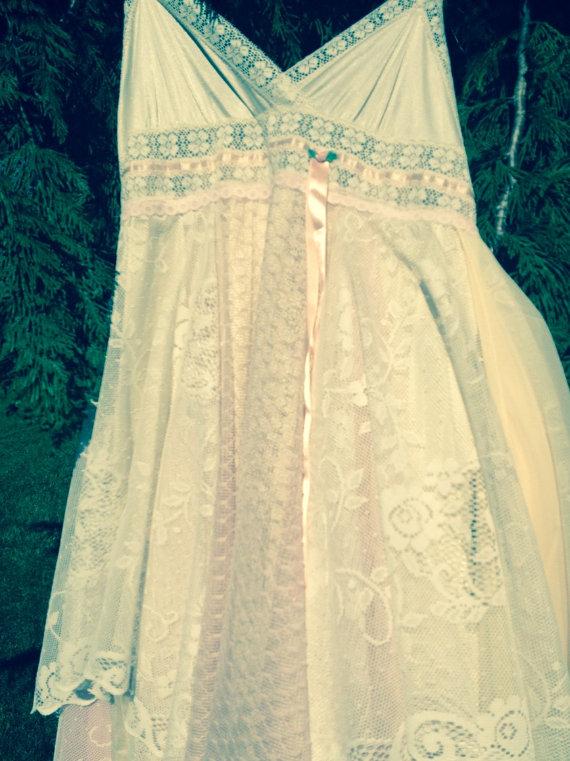 زفاف - Woodland Wedding Dress Pink  Cream  Confection Mori Girl Fairytale Enchanting