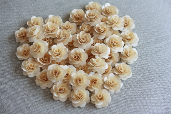 Mariage - 100 Pcs, Birchwood Flowers,  Natural Color, Rose Flowers, Wood Flowers, Wedding Decor, Wedding Flowers, Rustic Weddings, Diy Bouquet