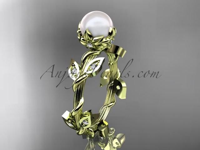 Wedding - 14kt yellow gold diamond http://14kt yellow gold diamond leaf and vine, floral pearl wedding ring, engagement ring AP20/14kt-yellow-gold-diamond-leaf-and-vine-floral-pearl-wedding-ring-engagement-ring-ap20.html#.Va3if_mqpBcand vine, floral pearl wedding r