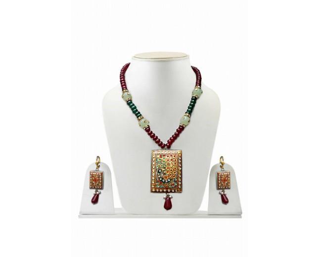 زفاف - Designer Pendant and Earrings Jewelry Set