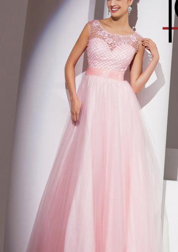 Mariage - Buy Australia 2015 Candy Pink A-line Scoop Neckline Beaded Appliques Tulle Skirt Floor Length Evening/ Prom/ Homecoming/ Formal Dresses 115571 at AU$181.77 - Dress4Australia.com.au
