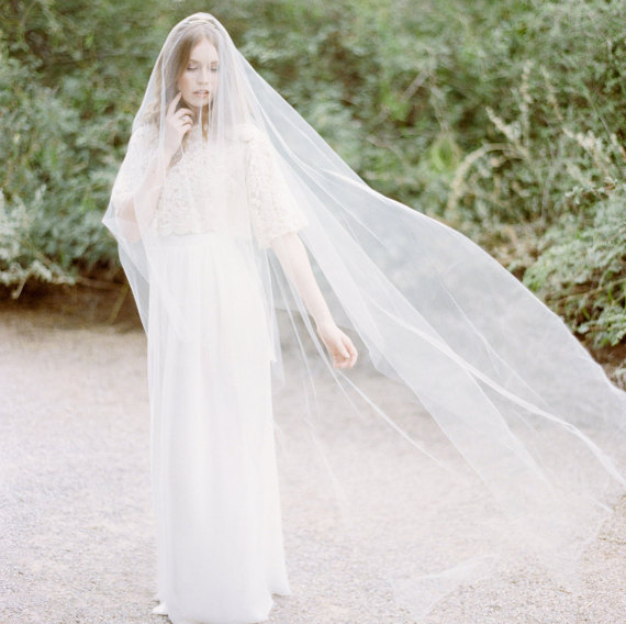 زفاف - Tulle drop veil, #1014