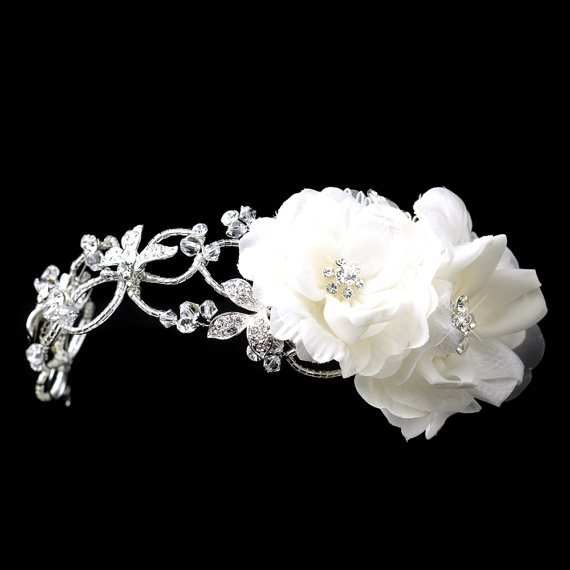 زفاف - Bridal headpiece, Bridal hair comb, Wedding headband, Bridal headband, Flower headpiece, Bridal hair accessory