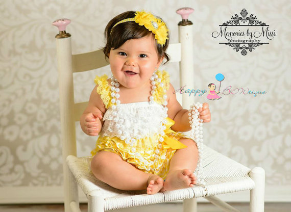Mariage - Sunny yellow Chevron Petti Dress, ruffle dress, baby dress, girls dress, Birthday outfit, girls outfit, flower girl dress, Chevron dress