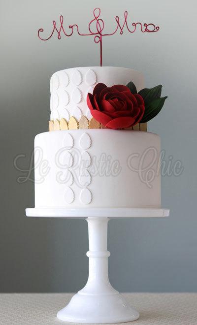 Wedding - Wedding Cake Topper - Wire Cake Topper - Mr and Mrs Cake Topper - Personalized Cake Topper - Rustic Cake Topper - Name Cake Topper
