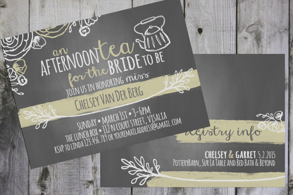 Hochzeit - Afternoon Tea Bridal Shower Invitation 