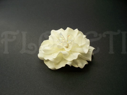 Wedding - Ivory Small Audrey Gardenia Couture Bridal Hair Flower Clip Wedding Veil Accessory -Ready Made