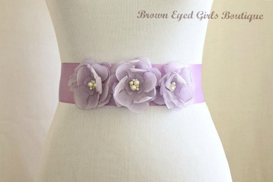 Wedding - Lilac Bridal Sash, Lilac Bridal Sash, Lilac Wedding Belt, Lavender Bridal Belt