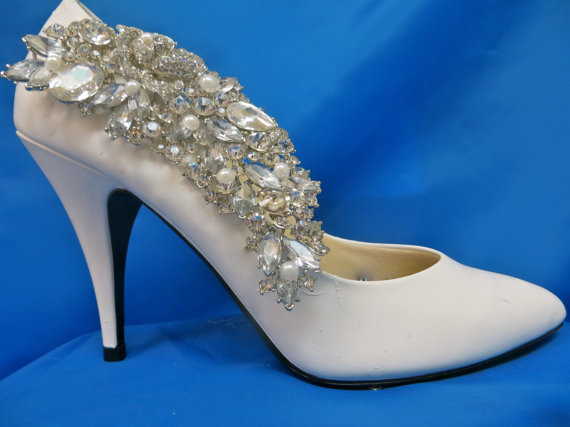 زفاف - Bridal Shoe Clips, Pearl  Shoe Clips, Rhinestone Shoe Clips, Wedding Shoe Clips,Crystal Shoe Clips