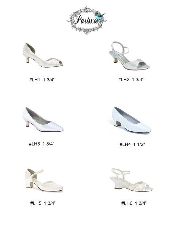 زفاف - Low Heels Custom Wedding Shoes - Choose From Over 100 Colors - Choose From 6 Wedding Shoe Styles - Short Heel - Low Heel - Small Heel