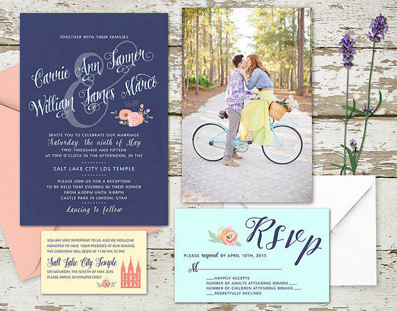 زفاف - Spring Wedding Invitation Set
