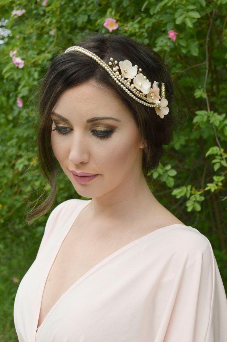 Свадьба - Bridal Headpiece, Floral Hair Vine, Flower Hairpiece, Cherry Flowers, Hair Jewelry Wedding Hair Accessories