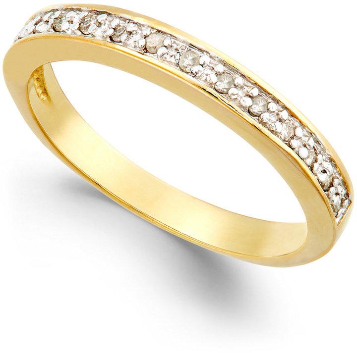 Hochzeit - Diamond Band (1/10 ct. t.w.) in 18k Gold over Sterling Silver