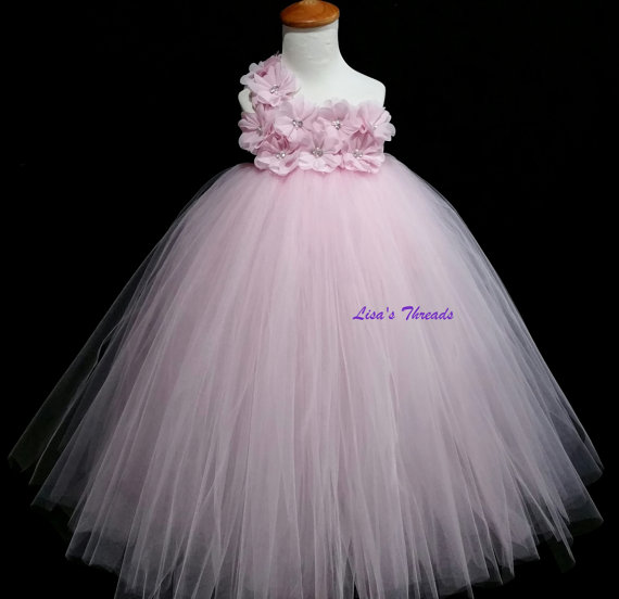 زفاف - Classic light pink Flower girl dress ( 20% OFF 1 WEEK ONLY)