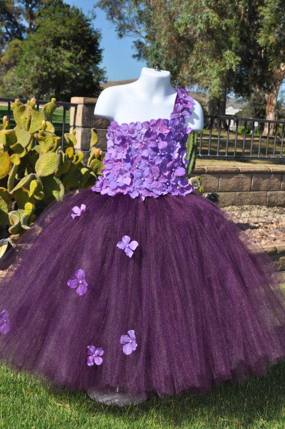 Mariage - Purple Plum Flower Girl Dress,Shades of Purple Flowergirl Dress,Toddler Purple Plum Dress,Infant Purple Plum Dress