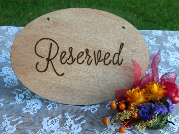 زفاف - Reserved Wooden Rustic Wedding Sign - Reception Decor - Can Be Drilled or Undrilled to Include Custom Color Ribbon