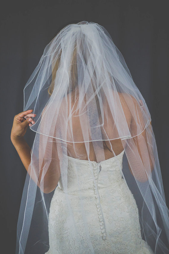 زفاف - Beautiful high quality bridal veil. custom made length, soft tulle