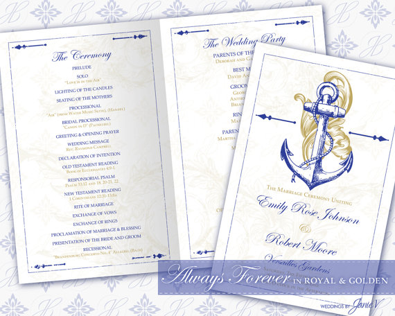 زفاف - DIY Printable Wedding Ceremony Program Template 