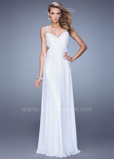 Hochzeit - Gorgeous La Femme 21021 White Ruched Bodice Prom Dresses