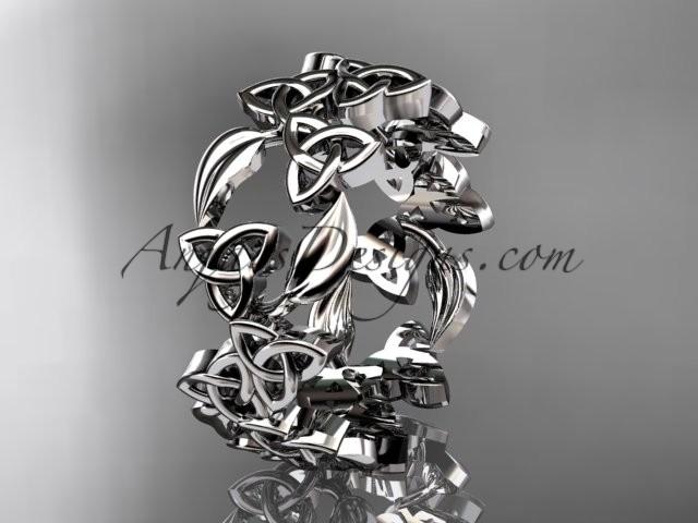 زفاف - platinum diamond celtic trinity knot wedding band, engagement ring CT7250B
