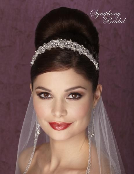 Hochzeit - Crystal Wedding Headband Symphony Bridal 7133CR