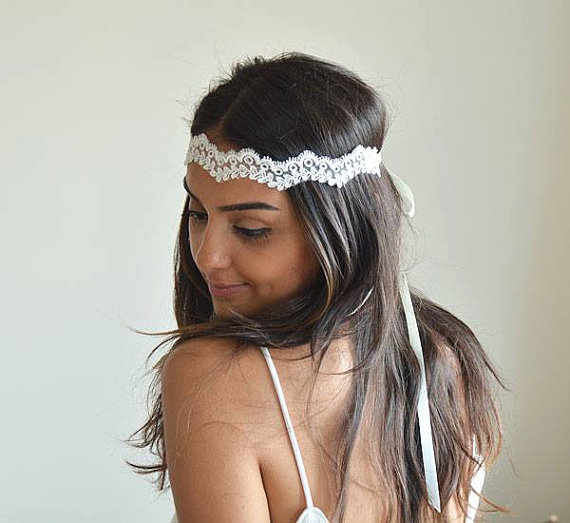 Свадьба - Ivory Lace Wedding Headband, Wedding Headband, Bridal Hair Accessory, Wedding Hair Accessories, Bridal Hair Accessory, Bridal Headband